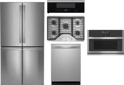 5 Piece Package Includes Refrigerator, Cooktop, Wall Oven, Microwave And Dishwasher